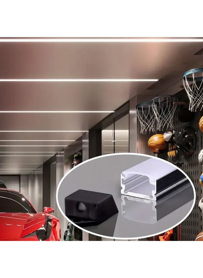 12 قطعة قناة إضاءة LED من الألومنيوم على شكل حرف U بطول 100 سم مع غطاء من البولي كربونات لشريط الإضاءة - Image 5